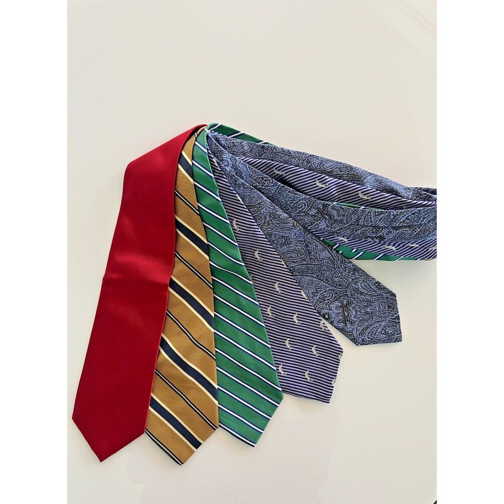 5 Extra Long Silk Ties Jos A Banks Execut, Murano, Cremieux - Mens Set of Career